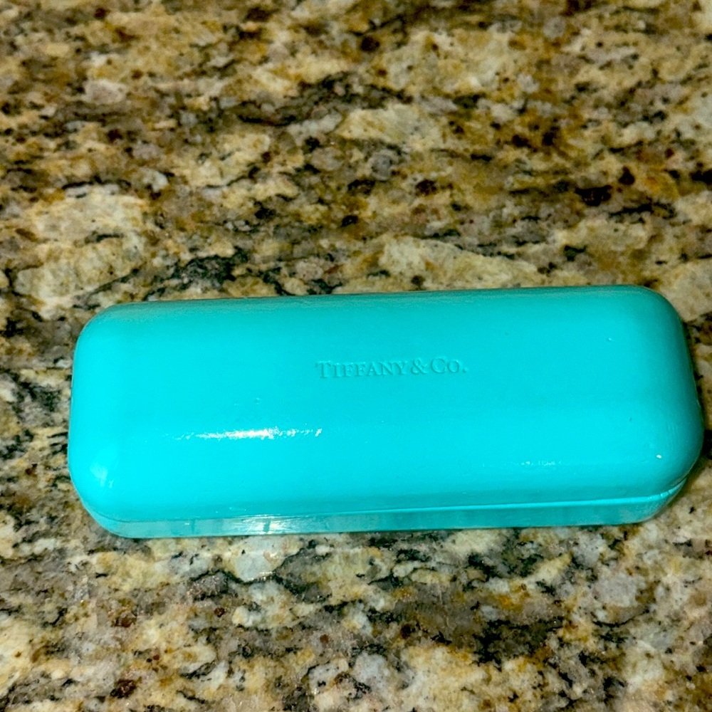 Tiffany & Co. blue and tan eye glass case, authentic - Picture 4 of 4